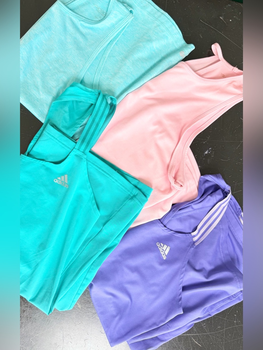Lot 4 athletic tank tops Adidas medium 12/14 bundle